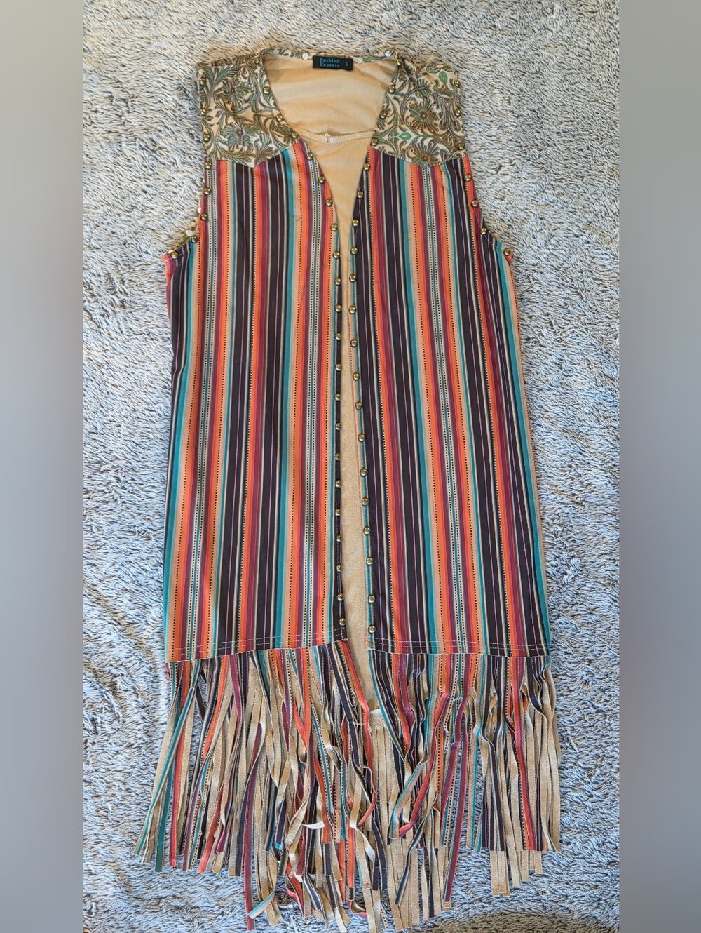 Womens Fringe Vest Sz Small